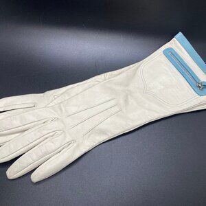NWT Coach Women's Leather Gloves 82816, Pleated Colorblock Pocket Gloves in